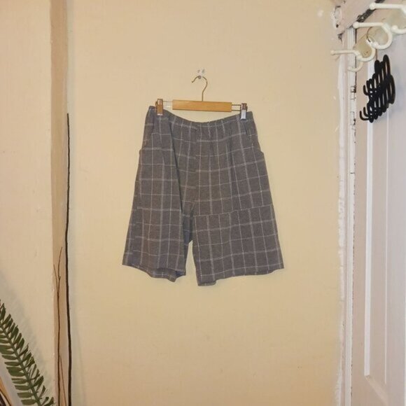 Shein mens window pane gray/white lounge shorts size medium - Picture 1 of 6
